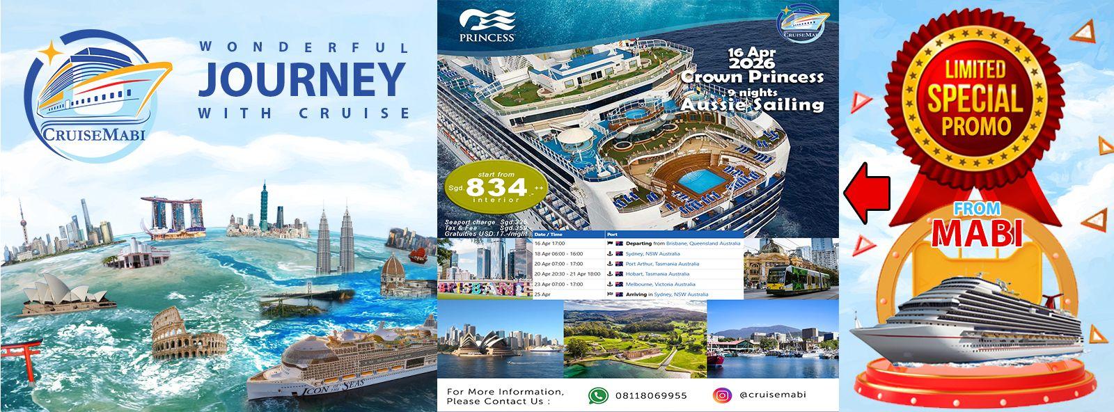 CROWN PRINCESS 9 N AUSSIE SAILING 16 APR 2026